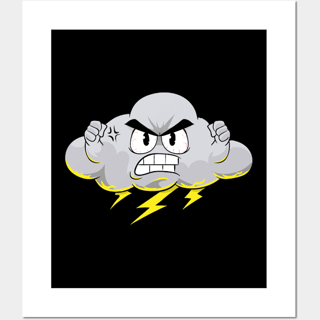 Angry Cloud with Lightning Thunderstorm Weather Wall Art by theperfectpresents